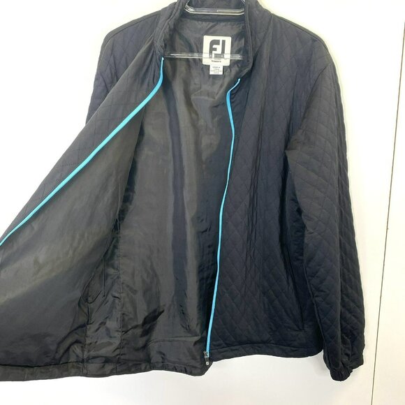 Footjoy FJ Jacket Womens Medium Black Zip Up Pockets Long Sleeve Quilted Golf - Picture 5 of 8
